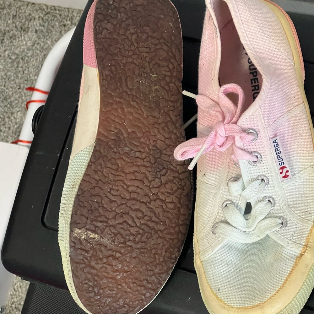 Superga Women's Pink and Cream Sneakers